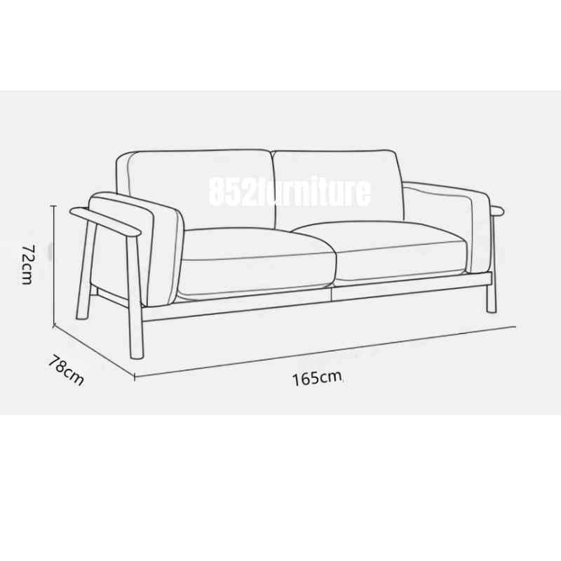 (包送貨安裝 | Delivery and Assembly Included) A388 原木布藝梳化 (Wooden fabric sofa)
