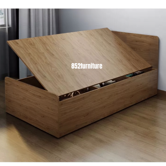 (包送貨安裝 | Delivery and Assembly Included) A633油壓木制床 (hydraulic press bed frame)