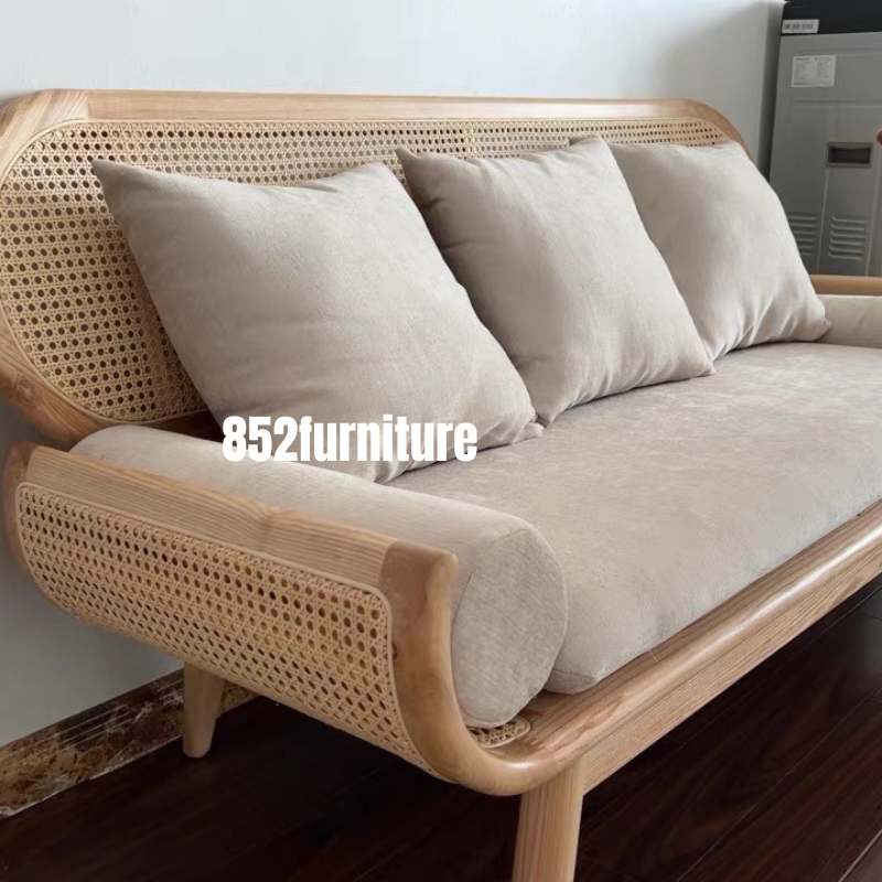 (包送貨安裝 | Delivery and Assembly Included) A395 日式藤織梳化 (rattan sofa)