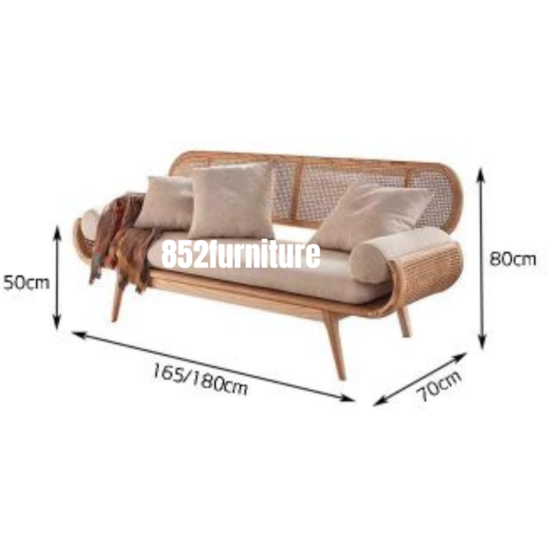 (包送貨安裝 | Delivery and Assembly Included) A395 日式藤織梳化 (rattan sofa)