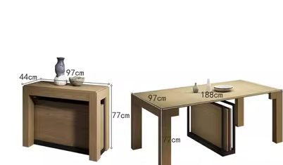 (包送貨安裝 | Delivery and Assembly Included) A397 實木申縮餐桌 (Wooden extendable dining table)