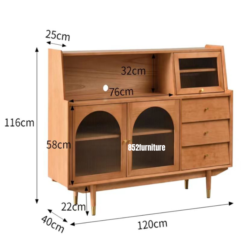 (包送貨安裝 | Delivery and Assembly Included) A435長虹玻璃餐櫃 (Reeded glass sideboard)
