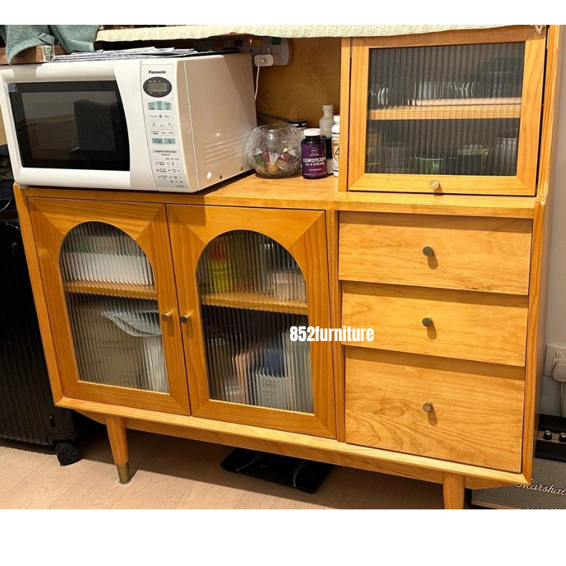 (包送貨安裝 | Delivery and Assembly Included) A435長虹玻璃餐櫃 (Reeded glass sideboard)