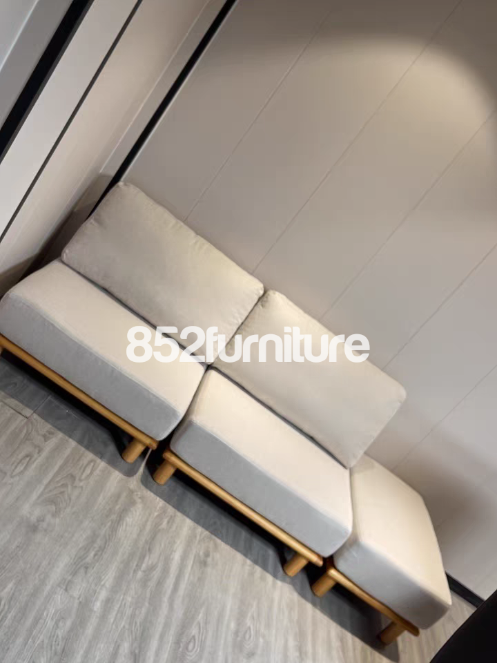 (包送貨安裝 | Delivery and Assembly Included)  A145 日式布梳化(wooden fabric sofa)