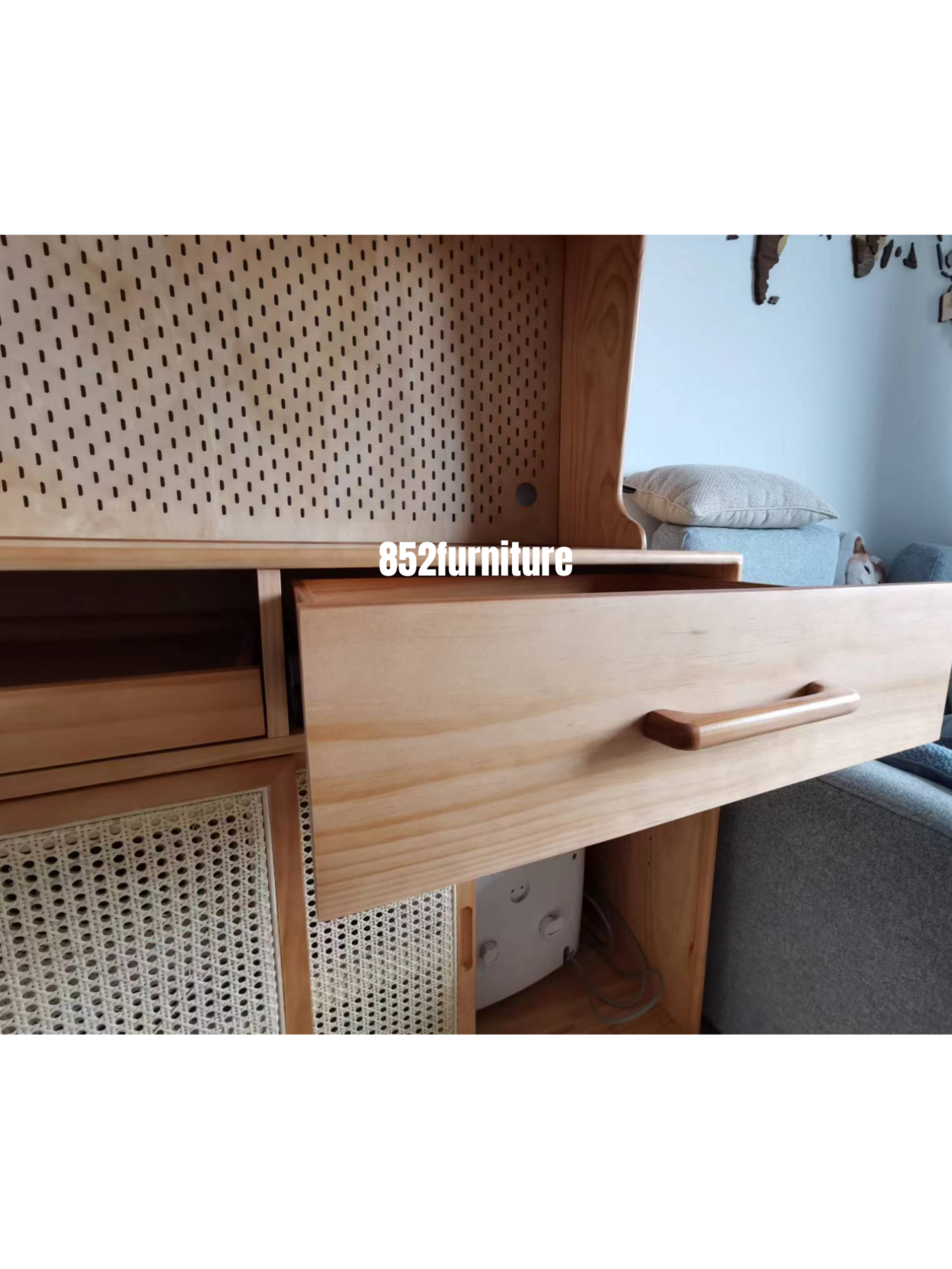(包送貨安裝 | Delivery and Assembly Included)  A019藤織面餐邊櫃 (Rattan Dining sideboard)
