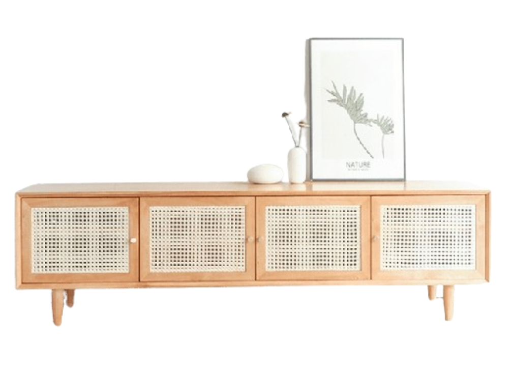 (包送貨安裝 | Delivery and Assembly Included) A009 日式藤面電視櫃 (rattan tv cabinet)