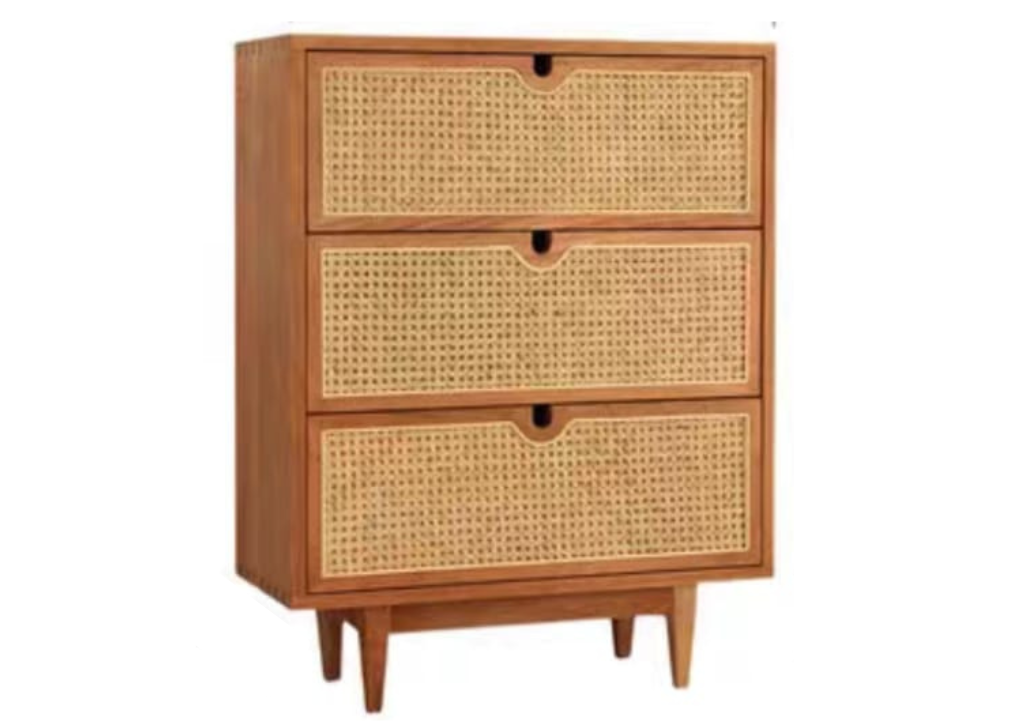 (包送貨安裝 | Delivery and Assembly Included)  A047 日式藤織面五斗櫃 (Rattan chest of drawers)