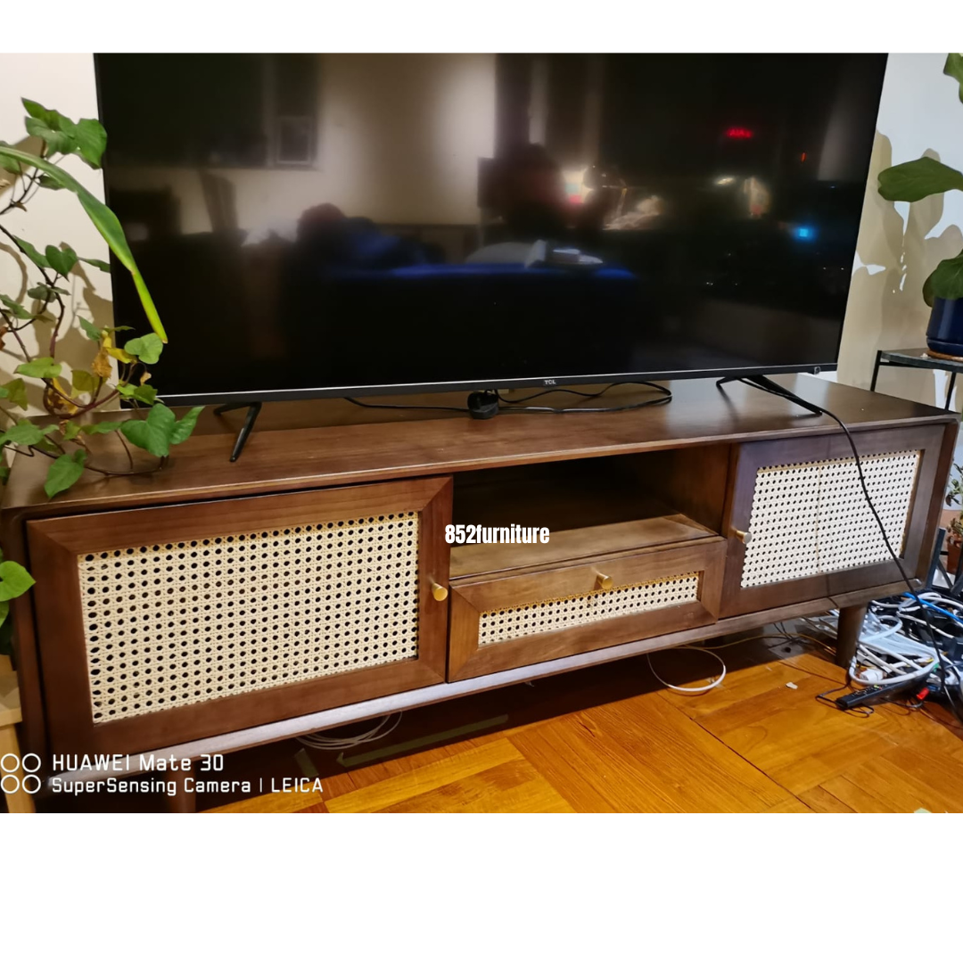 (包送貨安裝 | Delivery and Assembly Included) A148 藤織面電視櫃 (rattan tv cabinet)