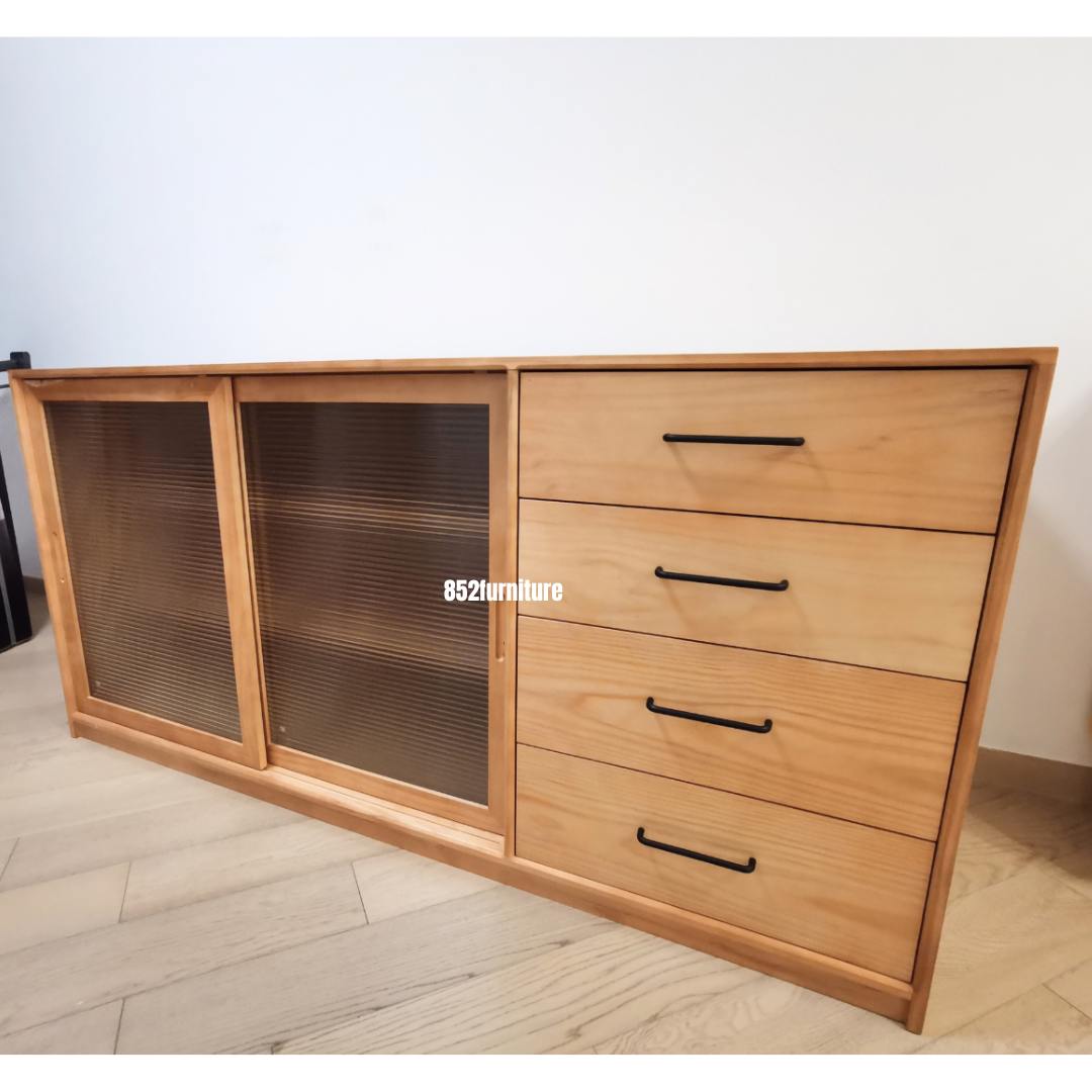 (包送貨安裝 | Delivery and Assembly Included) A203 日式玻璃餐邊櫃 (Dining Sideboard)