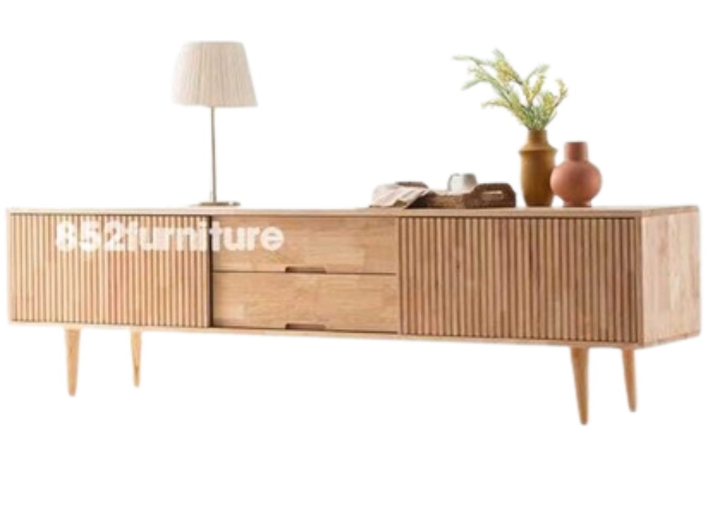 (包送貨安裝 | Delivery and Assembly Included) A218實木趟門電視櫃 (solid wood tv cabinet)