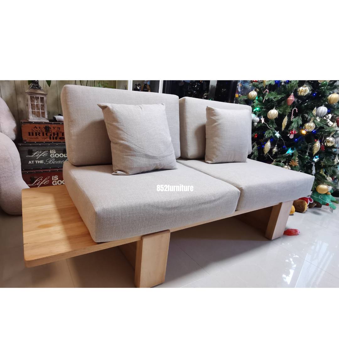 (包送貨安裝 | Delivery and Assembly Included) A386 日式布藝梳化 (solid wood sofa)