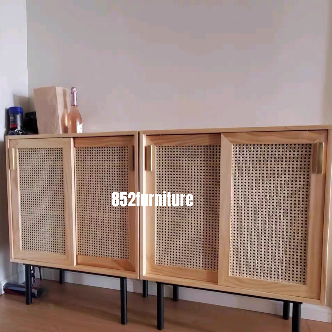 (包送貨安裝 | Delivery and Assembly Included)  A001藤織門餐邊櫃(rattan door dining sideboard)