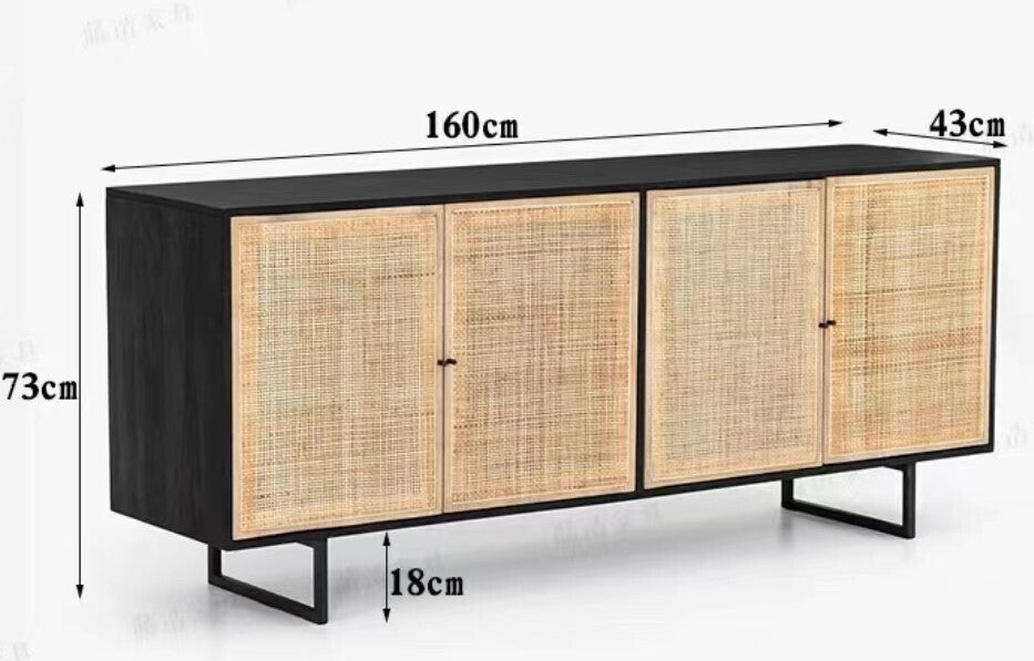 (包送貨安裝 | Delivery and Assembly Included) A301日式藤面餐邊櫃 (Rattan Sideboard)