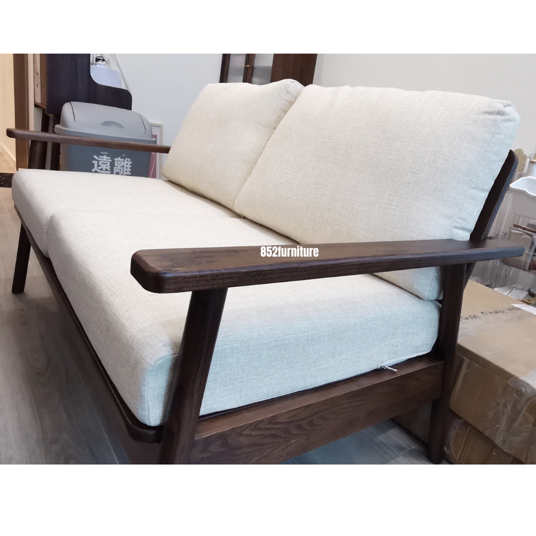 (包送貨安裝 | Delivery and Assembly Included) A410日式木制布梳化 (Fabric Sofa)