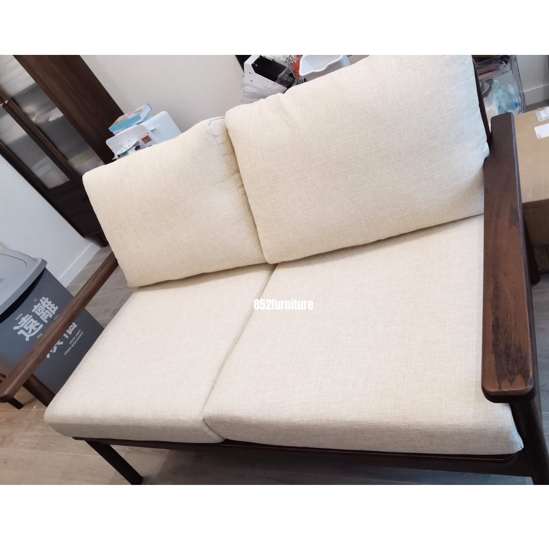 (包送貨安裝 | Delivery and Assembly Included) A410日式木制布梳化 (Fabric Sofa)