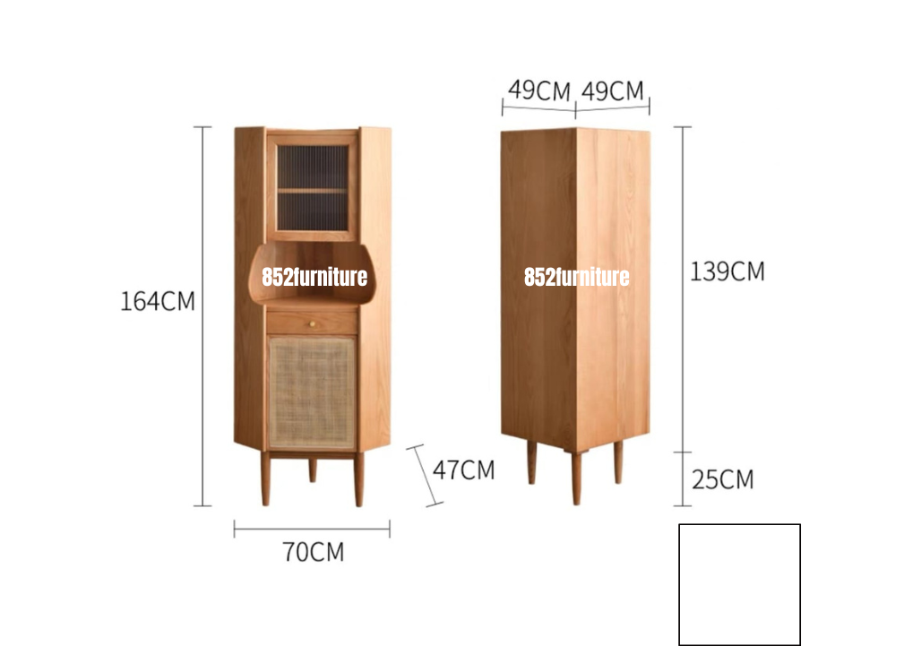 (包送貨安裝 | Delivery and Assembly Included)A080藤面轉角櫃 (Rattan Corner Cabinet)