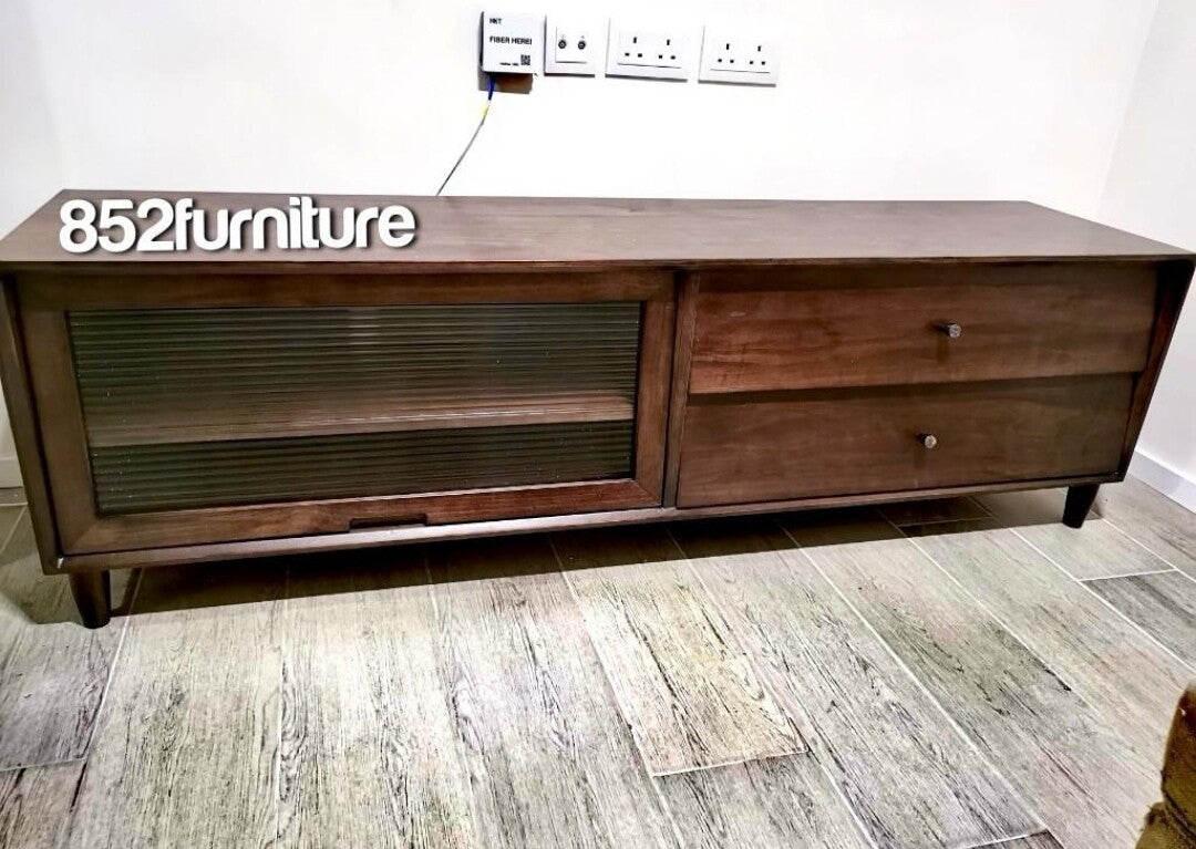 (包送貨安裝 | Delivery and Assembly Included) A092日式玻璃電視櫃(Wooden Tv Cabinet)