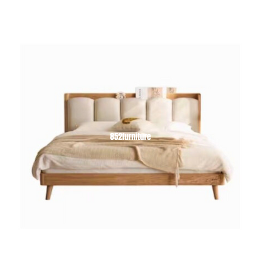 (包送貨安裝 | Delivery and Assembly Included) A119日式橡木大床 (Oak bed frame)