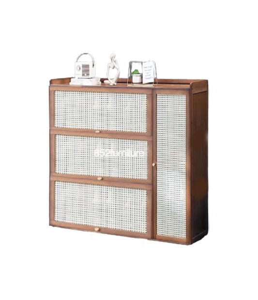 (包送貨安裝 | Delivery and Assembly Included) A155日式藤面鞋櫃(Rattan shoe cabinet)