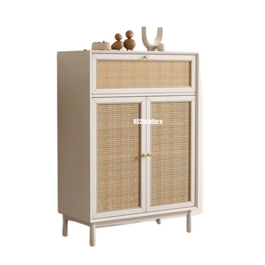 (包送貨安裝 | Delivery and Assembly Included) A167 實木藤織面鞋櫃 (rattan shoe cabinet)