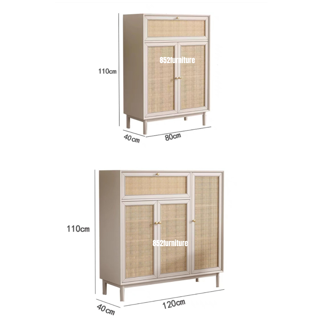 (包送貨安裝 | Delivery and Assembly Included) A167 實木藤織面鞋櫃 (rattan shoe cabinet)