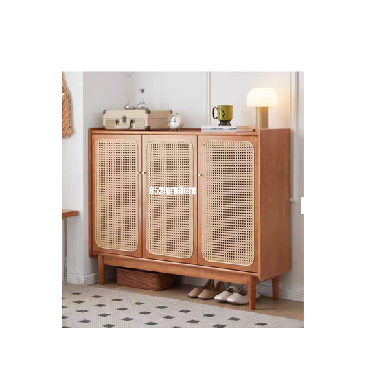 (包送貨安裝 | Delivery and Assembly Included) A194 日式藤織面躺門鞋櫃 (Rattan shoe cabinet)