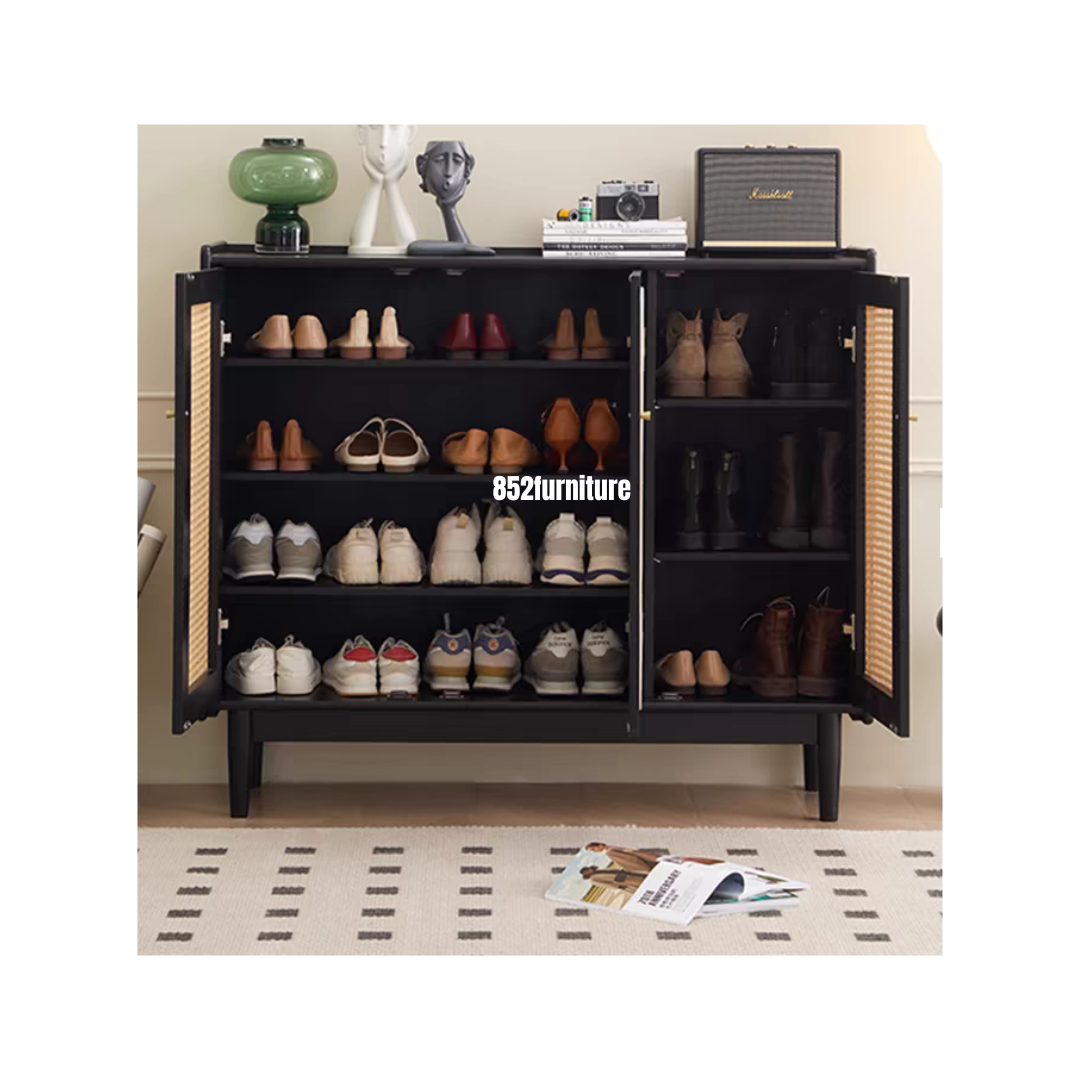 (包送貨安裝 | Delivery and Assembly Included) A194 日式藤織面躺門鞋櫃 (Rattan shoe cabinet)