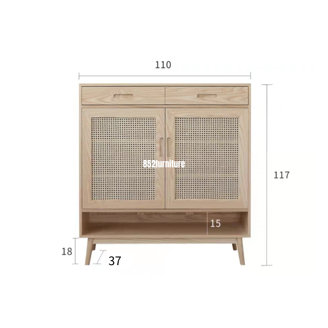 (包送貨安裝 | Delivery and Assembly Included) A254藤織面鞋櫃(Rattan shoe cabinet)