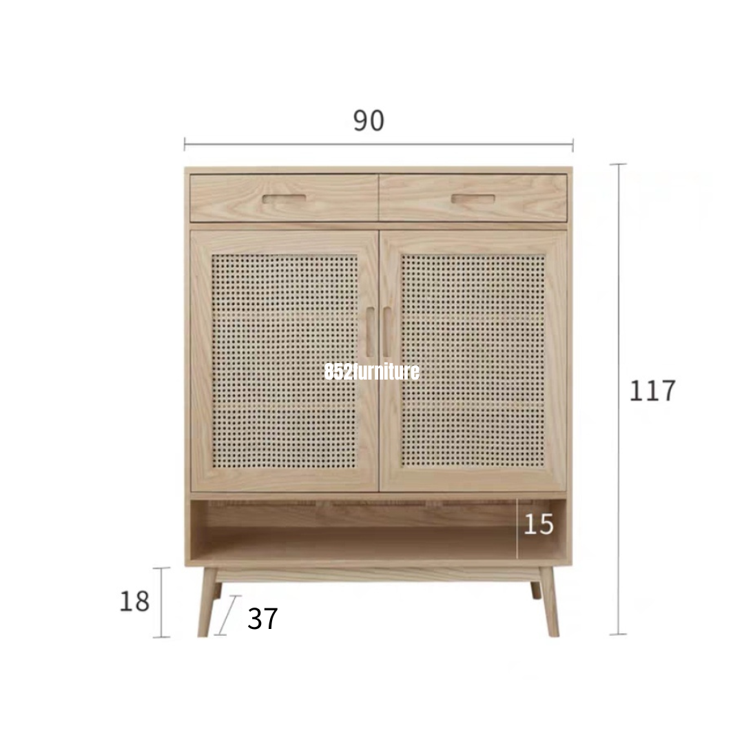 (包送貨安裝 | Delivery and Assembly Included) A254藤織面鞋櫃(Rattan shoe cabinet)