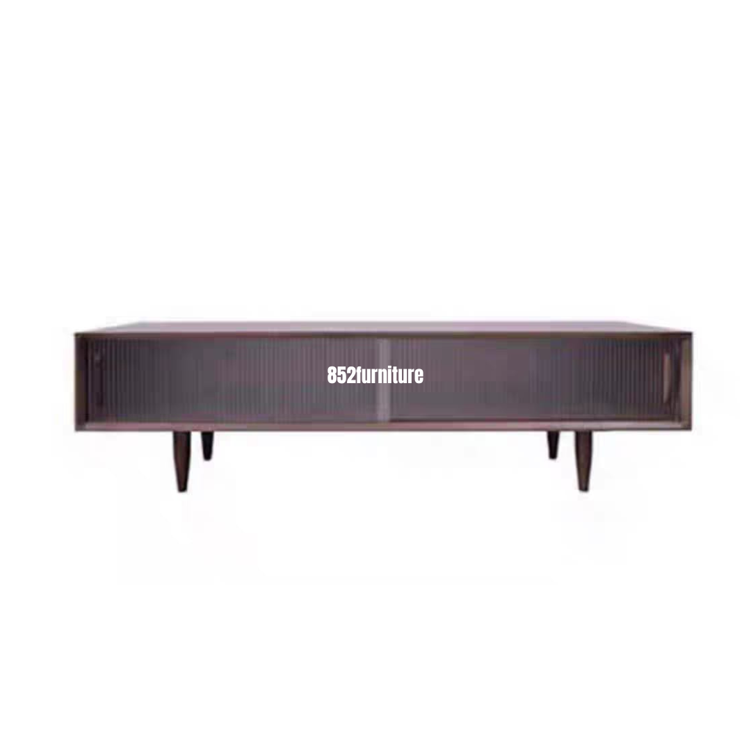 (包送貨安裝 | Delivery and Assembly Included) A256長虹玻璃電視櫃 (Reeded Glass Tv Cabinet)