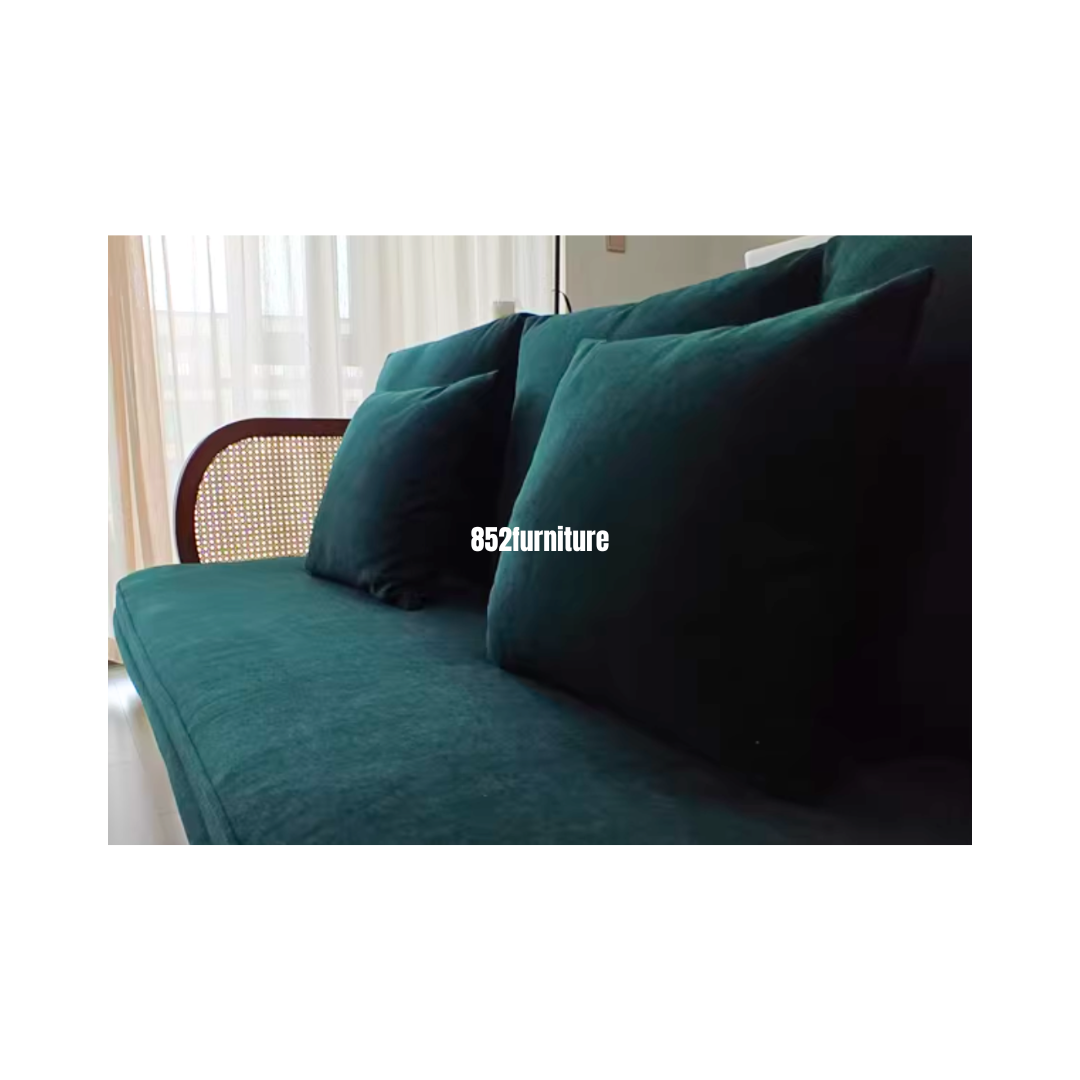 (包送貨安裝 | Delivery and Assembly Included) A262 日式藤面布梳化(Solid wood fabric sofa)