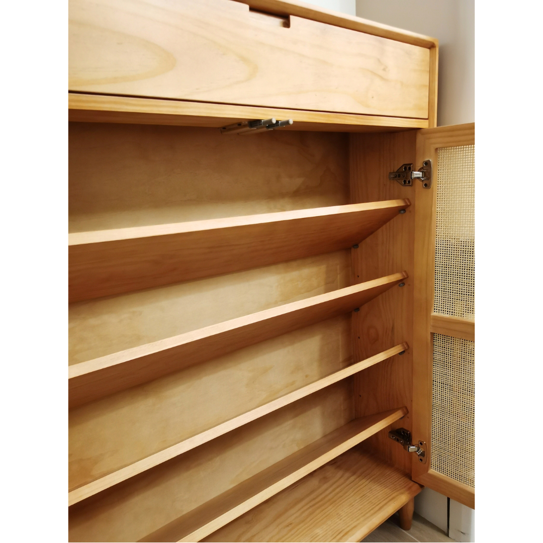 (包送貨安裝 | Delivery and Assembly Included) A266日式藤面鞋櫃(Rattan shoe cabinet)
