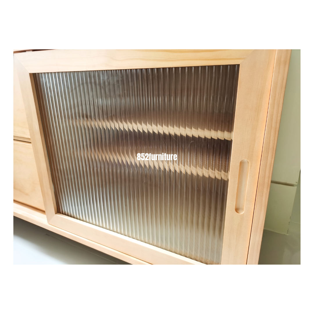 (包送裝安裝 | delivery and assembly included) A268日式玻璃電視櫃 (Reeded glass tv cabinet)