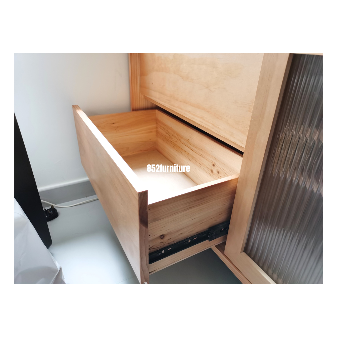 (包送裝安裝 | delivery and assembly included) A268日式玻璃電視櫃 (Reeded glass tv cabinet)