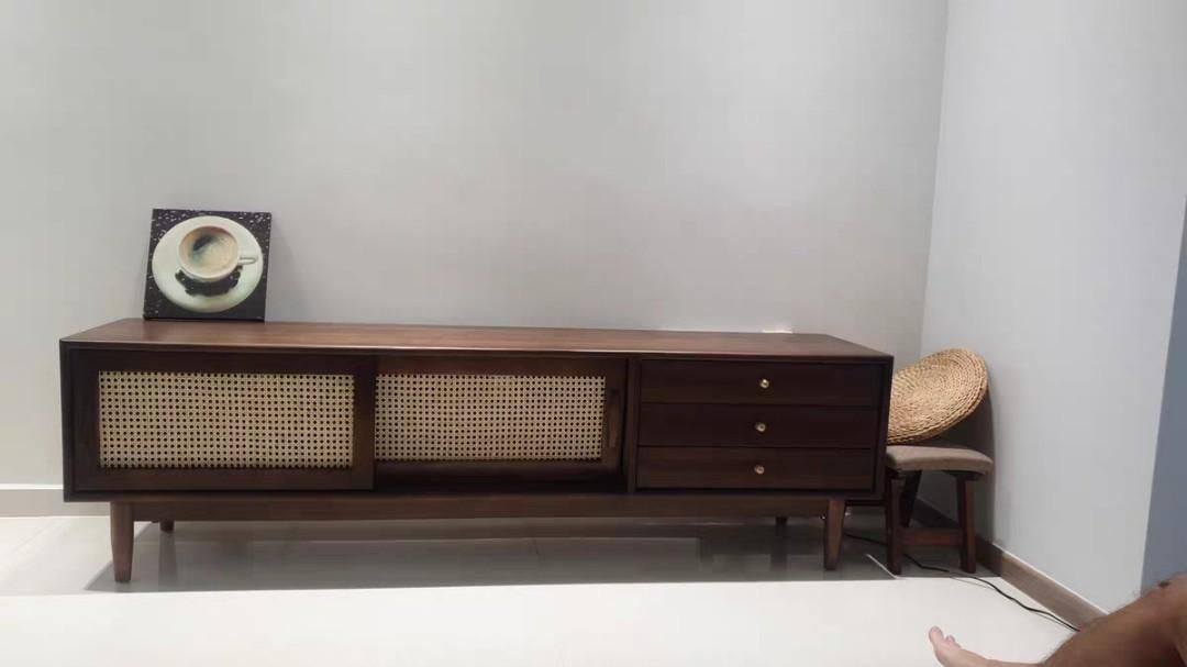 (包送貨安裝 | Delivery and Assembly Included)  A202藤面日式電視櫃(Rattan Tv Cabinet)