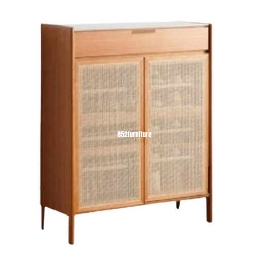 (包送貨安裝 | Delivery and Assembly Included) A266日式藤面鞋櫃(Rattan shoe cabinet)