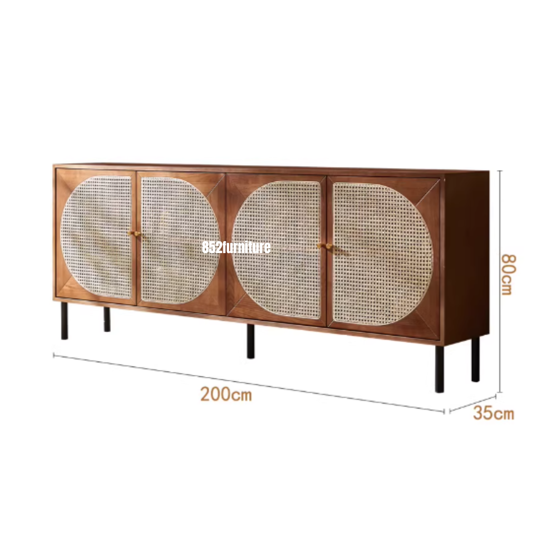 (包送貨安裝 | Delivery and Assembly Included) A273 日式藤面餐邊櫃 (rattan dining sideboard)