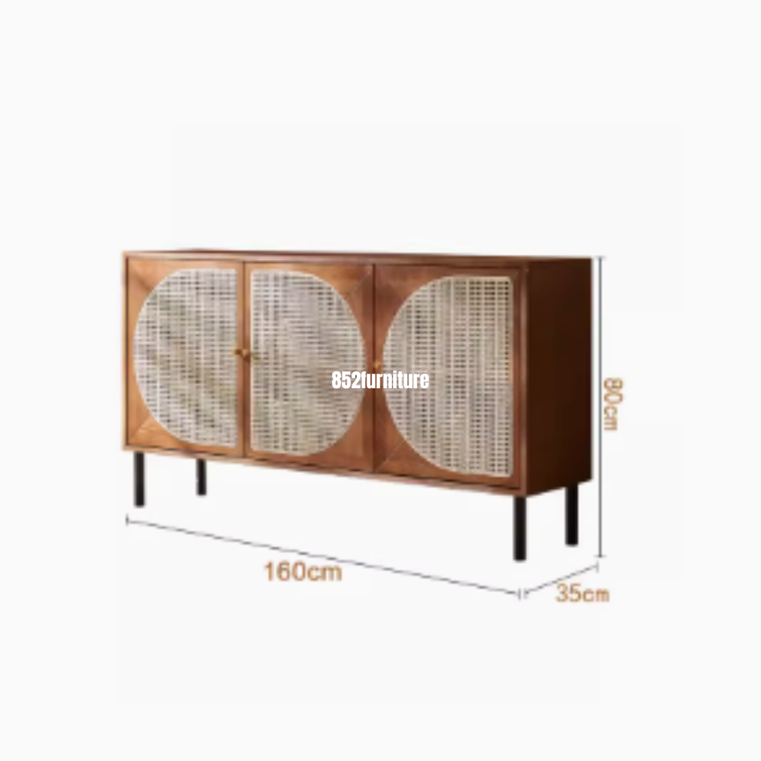 (包送貨安裝 | Delivery and Assembly Included) A273 日式藤面餐邊櫃 (rattan dining sideboard)