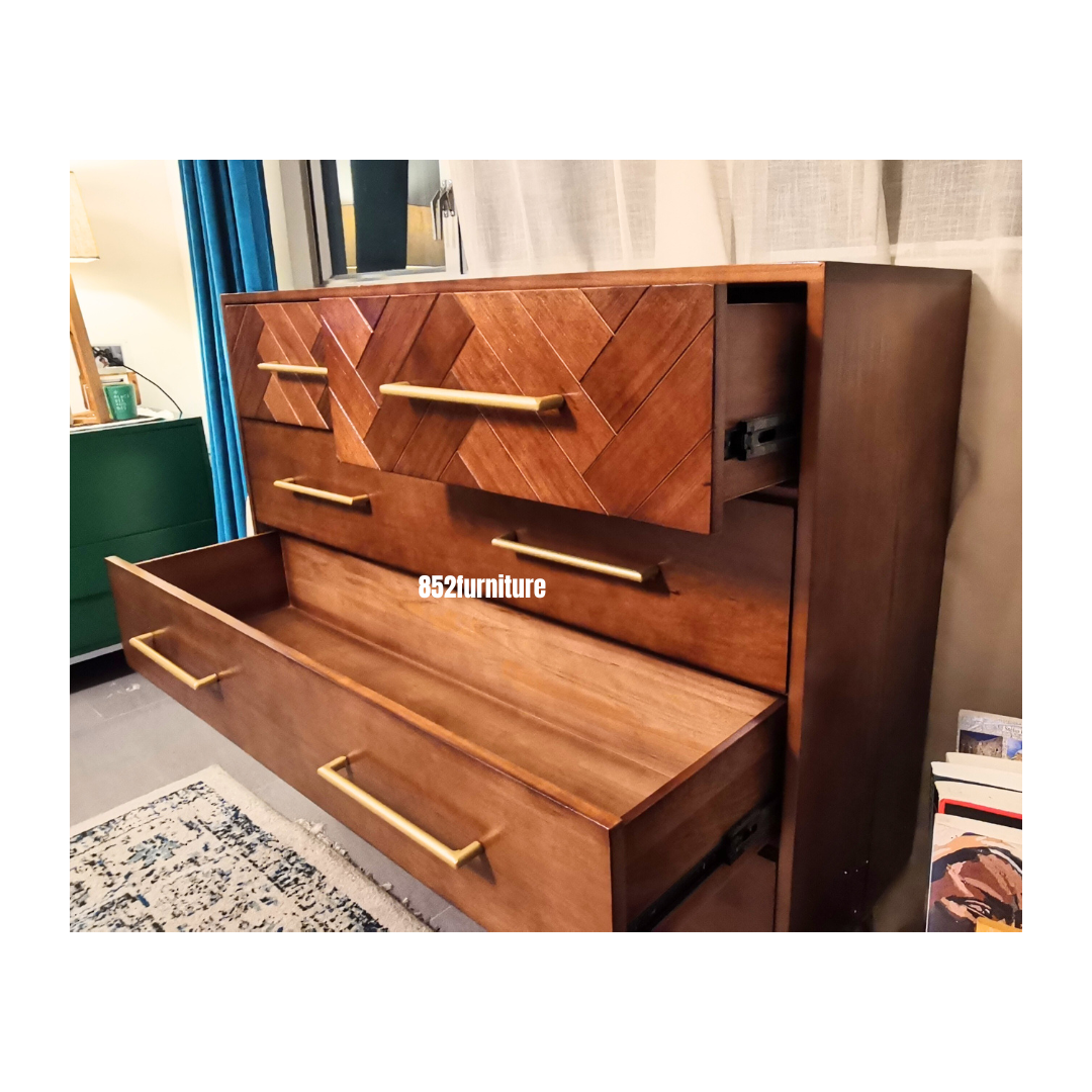 (包送貨安裝 | Delivery and Assembly Included)  A247 北歐實木五桶櫃(Wooden Chest of Drawers)