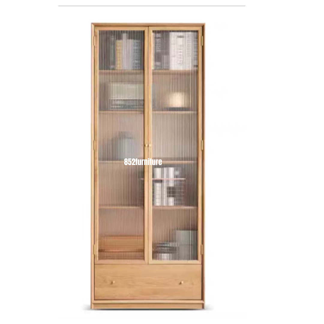 (包送貨安裝 | Delivery and Assembly Included) A294 長虹玻璃書櫃 (Reeded glass bookshelf)