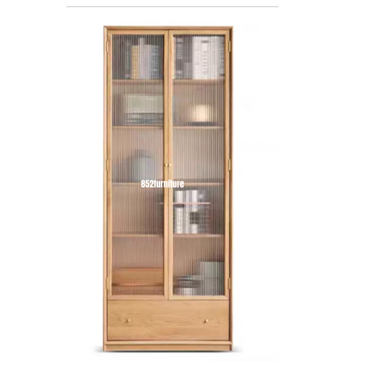 (包送貨安裝 | Delivery and Assembly Included) A294 長虹玻璃書櫃 (Reeded glass bookshelf)