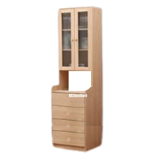 (包送貨安裝 | Delivery and Assembly Included)  A305日式長虹玻璃書櫃 (Reeded glass bookcase)
