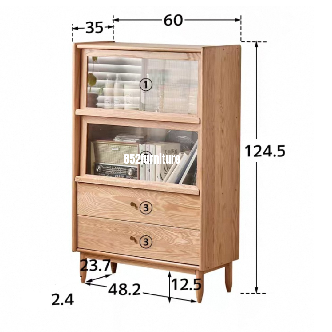 (包送貨安裝 | Delivery and Assembly Included) A310 橡木玻璃斗櫃 (Oak Chest of Drawers)