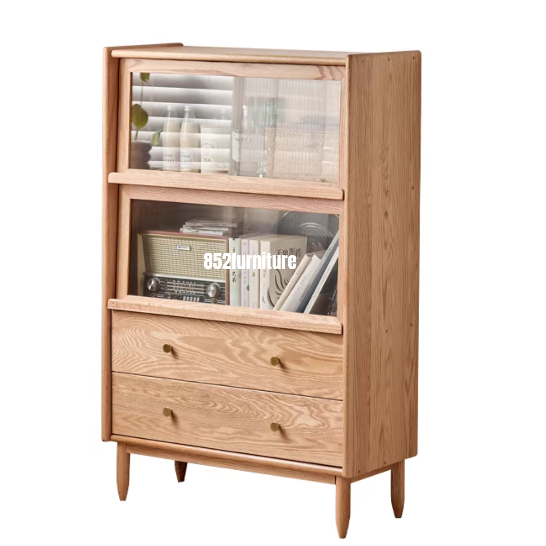 (包送貨安裝 | Delivery and Assembly Included) A310 橡木玻璃斗櫃 (Oak Chest of Drawers)