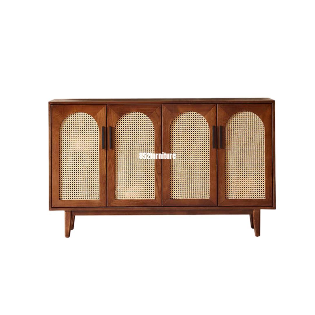 (包送貨安裝 | Delivery and Assembly Included) A324日式藤面餐邊櫃 (rattan dining sideboard)