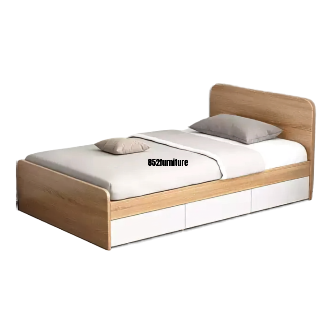 (包送貨安裝 | Delivery and Assembly Included) A636 木制櫃筒大床 (Wooden cabinet-style bed)
