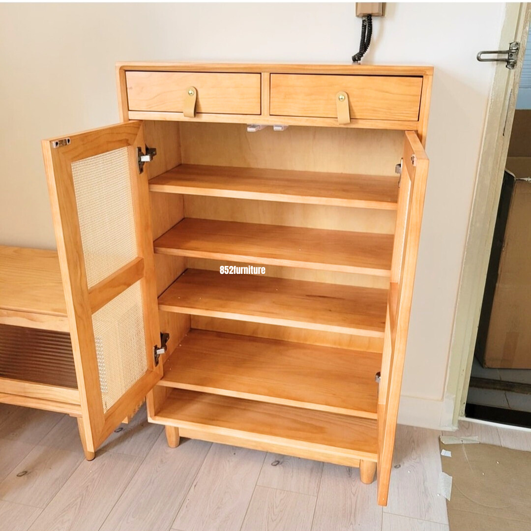 (包送貨安裝 | Delivery and Assembly Included)  A344日式藤面鞋櫃 (rattan shoe cabinet)