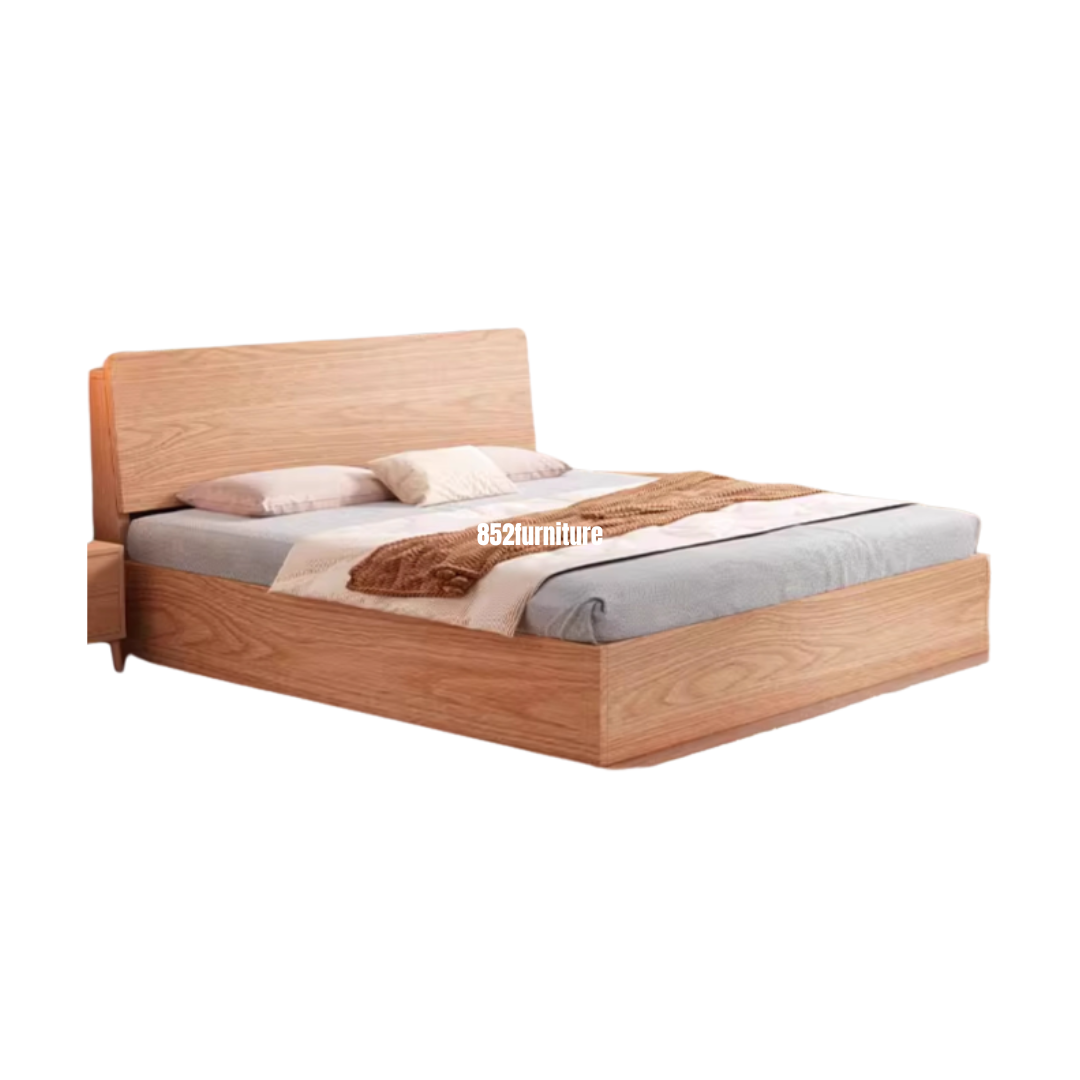 (包送貨安裝 | Delivery and Assembly Included) A454油壓木制大床 (hydraulic press bed frame)