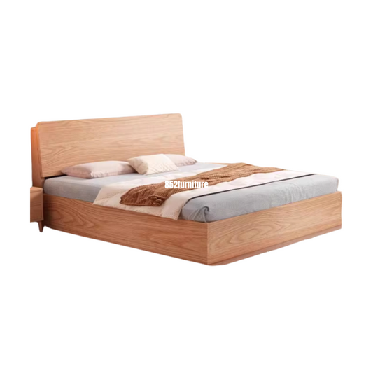 (包送貨安裝 | Delivery and Assembly Included) A454油壓木制大床 (hydraulic press bed frame)