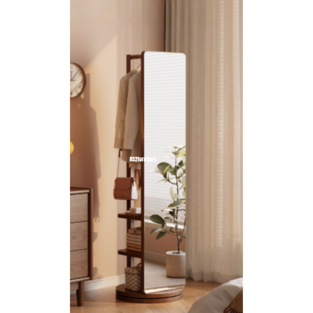 (包送貨安裝 | Delivery and Assembly Included) A469 實木旋轉全身鏡 (wooded rotating full-length mirror)
